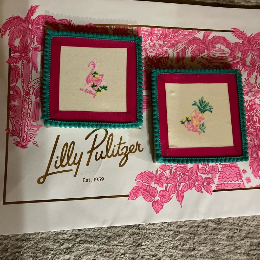 Lilly Pulitzer (INSPIRED) Handmade Vintage Look Plaques Set of Two
